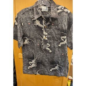 Hawaiian Style Shirt -  Made in Hawaii - Cotton Shellfish ‎ Small